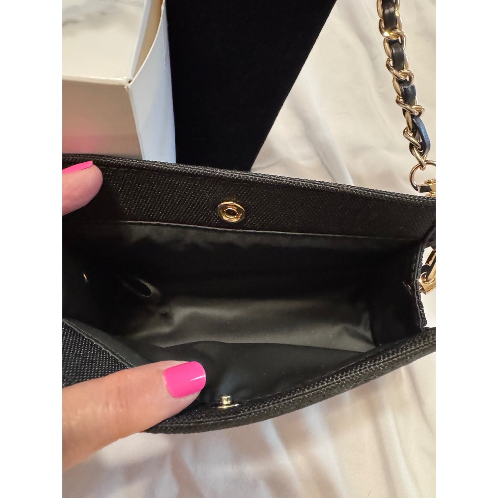 Dior Black Canvas Beauty Pouch Crossbody Bag with Custom Charm Chain Strap - Picture 5 of 5